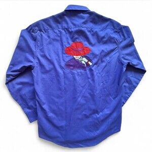 Vtg 90s Las Olas By Oved International, Red Hat Society Purple Button Up Shirt M